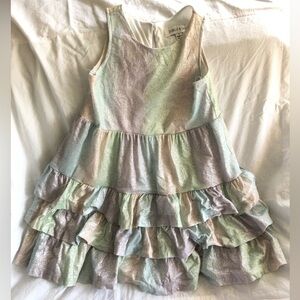 Isobella & Chloe Sparkle Tiered Ruffle Dress - Pastel Rainbow